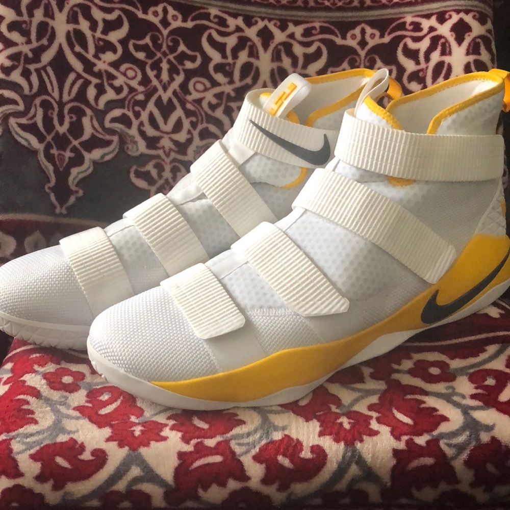 Nike Lebron Soldier 11 White & University Gold